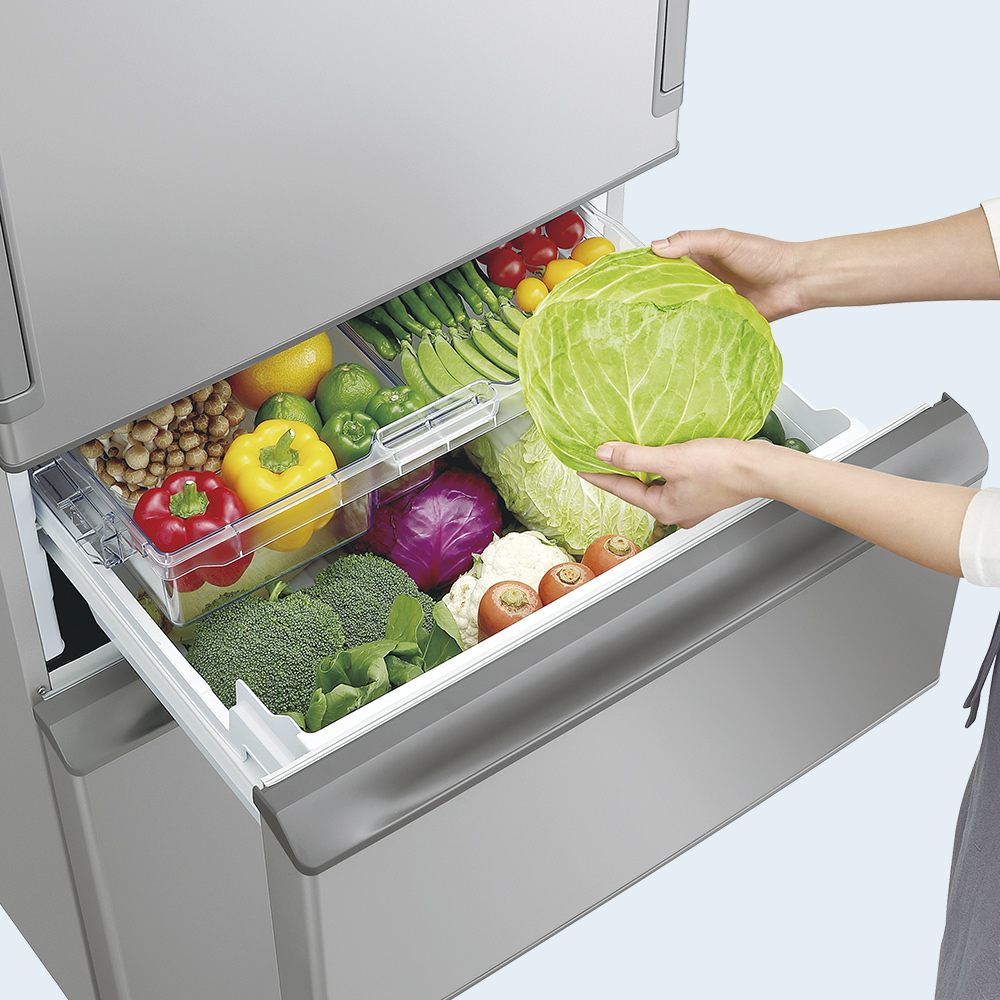 冷蔵庫:SJ-X370M:真ん中レイアウト野菜室